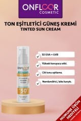 Onfloor Güneş Kremi SPF 50+ 100 ml – Tinted, Cilt Tonu Eşitleyici, Yüksek UVA + UVB Koruma