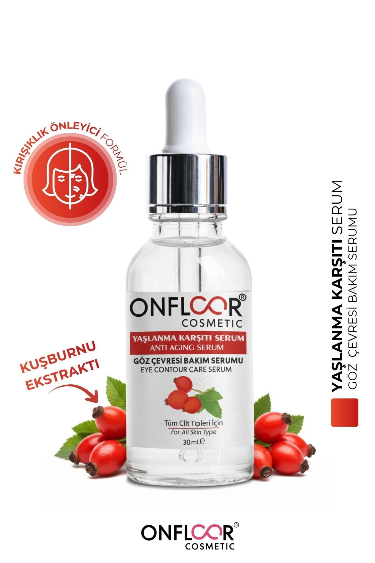 Onfloor Göz Altı Serumu 30 ml – Kırışıklık Karşıtı, Göz Çevresi Aydınlatıcı, Yoğun Bakım