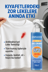 Onfloor Leke Çıkarıcı Sprey 400 ml – Yağ, Çay, Kahve, Kan, Makyaj Lekelerine Karşı Güçlü Temizlik